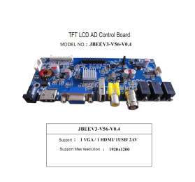 JBEEV3-V56-V0.4 Driver board VGA,  AV inputs, USB 1 USB, 1 HDMI interface