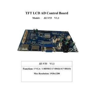 JZ-V53 TFT LCD AD Control Board VGA/HDMI/CVBS/CVBS