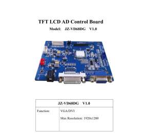 JZ-VD68DG TFT LCD monitor controller board with VGA+DVI inputs