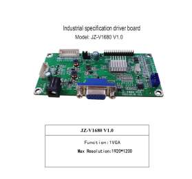 JZ-V1680 driver board with 1 VGA channel, supporting LVDS output interface